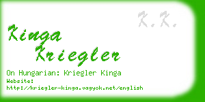 kinga kriegler business card